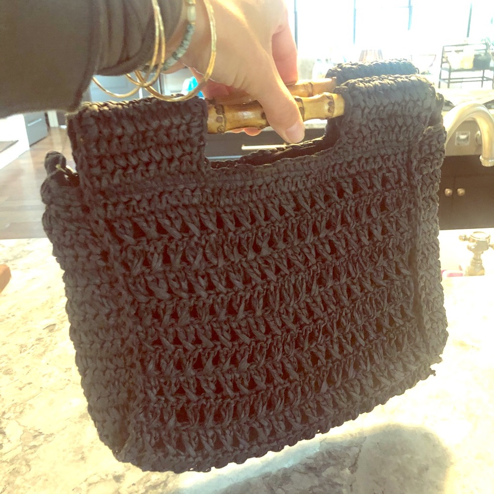 Free People Woven Bamboo Bag New